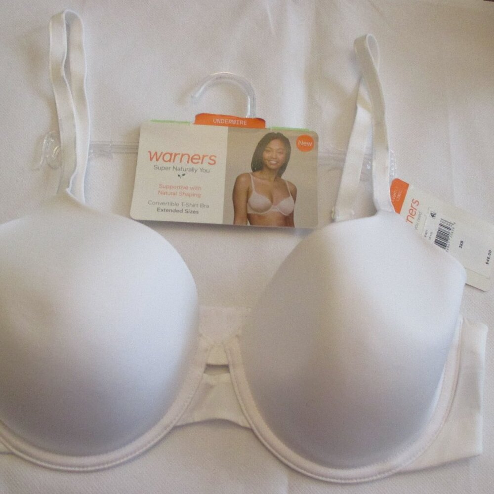 NWT - WARNER'S "Convertible T-shirt " bra - sz 38B - MSRP $46.00 - white - #2141